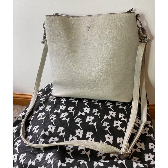 Jenna Kator Purse Bag & Wallet Gray Pebbled Vegan Leather Shoulder Crossbody - Picture 3 of 14